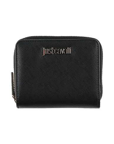 JUST CAVALLI Brieftasche Schwarz 100% Polyester, Polyurethan Beschichtet