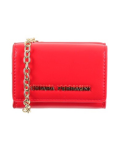 CHIARA FERRAGNI Small Leather Goods Red 100% Polyester, Polyurethane resin