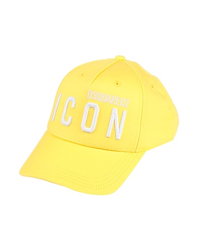 DSQUARED2 모자 옐로우 100% 코튼