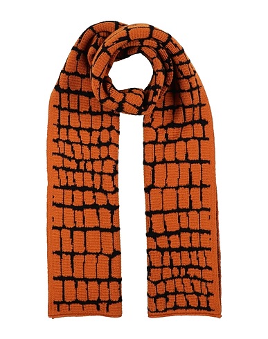 VERSACE Scarves and foulards Tan 81% Virgin Wool, 12% Viscose, 7% Polyamide, Calfskin