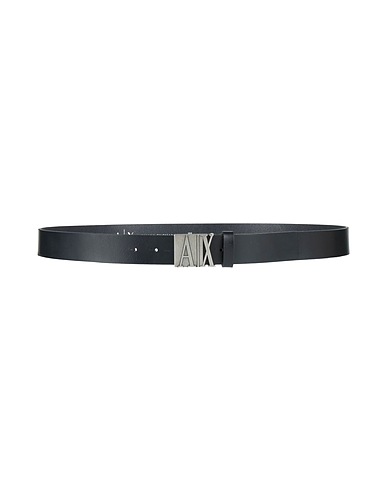 ARMANI EXCHANGE Leather belt Midnight blue 100% Leather