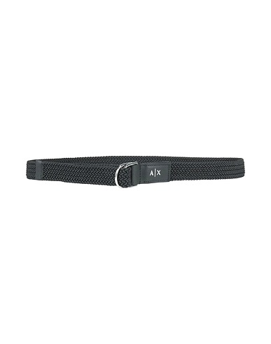 ARMANI EXCHANGE Fabric belt Black 82% Synthetic fibers, 16% Cotton, 2% Other Fibres, Cow leather, Polyurethane