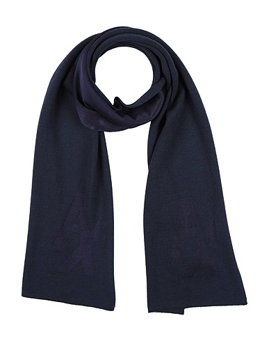 ARMANI EXCHANGE Scarves and foulards Navy blue 50% Viscose, 25% Virgin Wool, 25% Acrylic