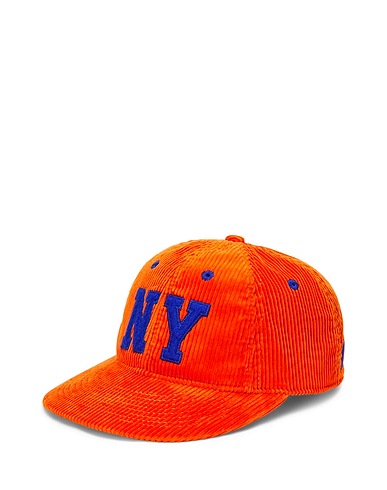 POLO RALPH LAUREN Hat Orange 100% Cotton, Cow leather