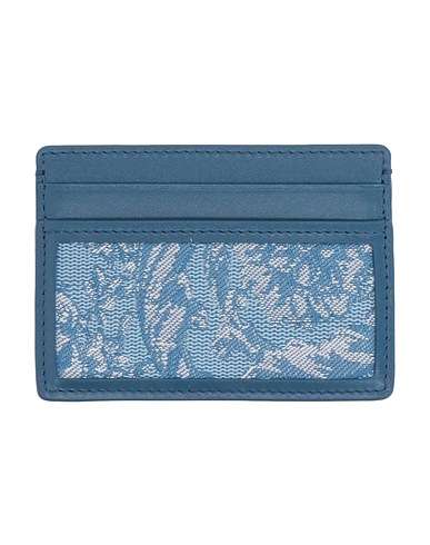 VERSACE Small Leather Goods Slate blue Leather, Textile fibres