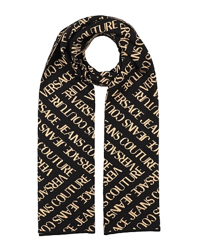 VERSACE JEANS COUTURE Scarves and foulards Black 50% Wool, 25% Acrylic, 15% Viscose, 7% Polyamide, 3% Metallic fiber