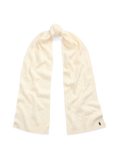 POLO RALPH LAUREN Scarves and foulards Ivory 90% Wool, 10% Cashmere
