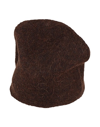 ALPHA STUDIO Hat Dark brown 50% Mohair wool, 50% Polyamide