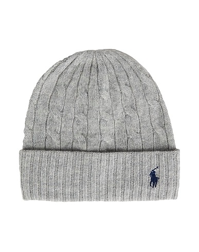 POLO RALPH LAUREN Hat Light grey 90% Wool, 10% Cashmere