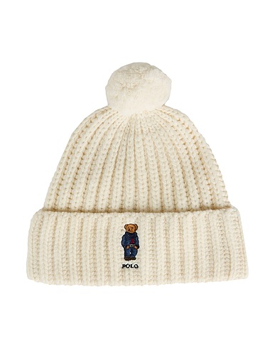 POLO RALPH LAUREN Hat Polo Bear Rib Pom-Pom Beanie Hat
 Ivory 80% Wool, 20% Recycled nylon