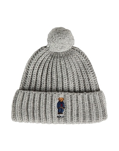 POLO RALPH LAUREN Hat Polo Bear Rib Pom-Pom Beanie Hat
 Grey 80% Wool, 20% Recycled nylon
