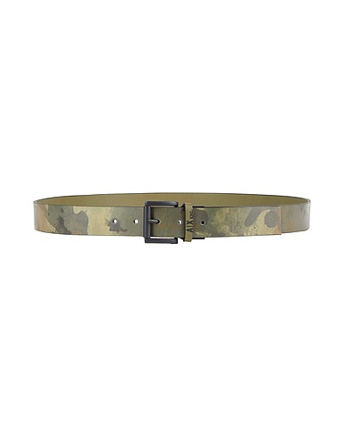 ARMANI EXCHANGE Leather belt Military green 100% Cow leather