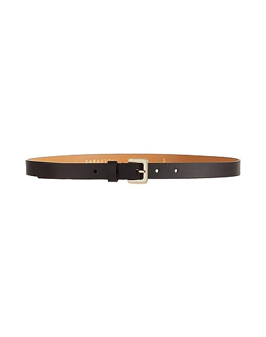 CARACTÈRE Thin belt Dark brown Metal, Leather, Polyurethane, Polyester
