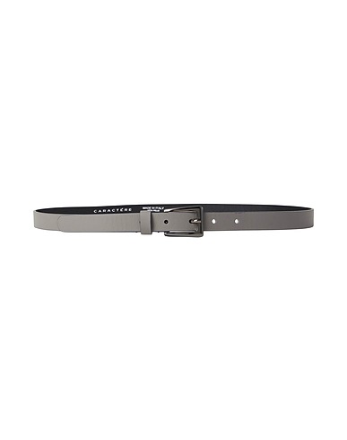 CARACTÈRE Thin belt Grey Metal, Leather, Polyurethane, Polyester