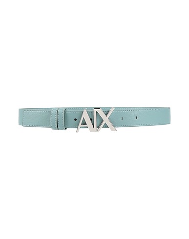 ARMANI EXCHANGE Regular belt Sage green 100% Polyester, Polyurethane