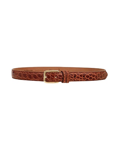 FAUSTO COLATO Regular belt Brown Crocodile leather