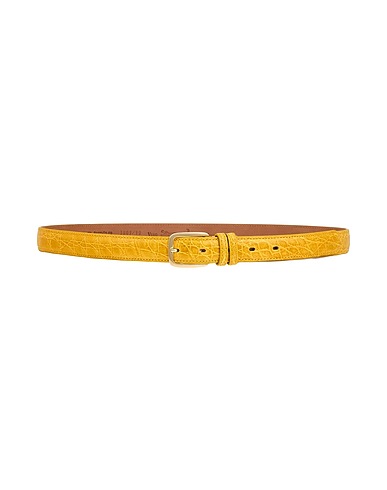 FAUSTO COLATO Regular belt Mustard Crocodile leather