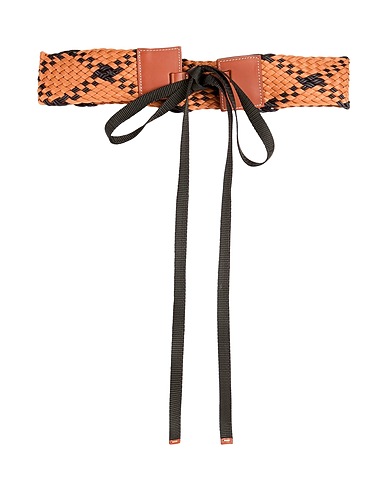 LIVIANA CONTI Belts Brown Cow leather, Cotton, Polypropylene