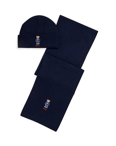 POLO RALPH LAUREN Accessories sets Navy blue 40% Acrylic, 30% Recycled nylon, 30% Wool