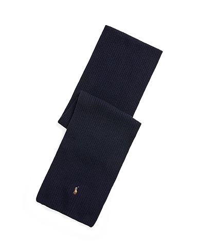 POLO RALPH LAUREN Scarves and foulards Navy 80% Wool, 20% Recycled nylon