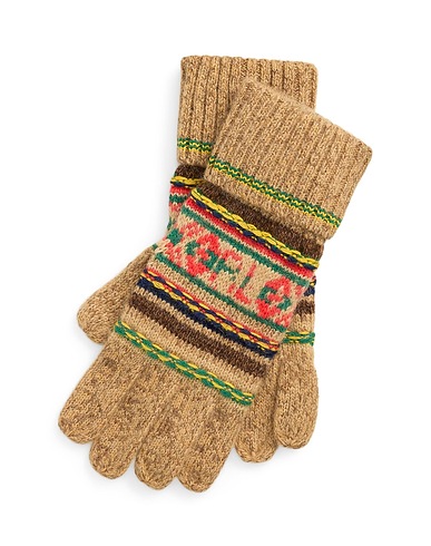 POLO RALPH LAUREN Gloves Beige 34% Wool, 32% Recycled nylon, 25% Synthetic fibers, 7% Alpaca wool, 2% Textile fibers