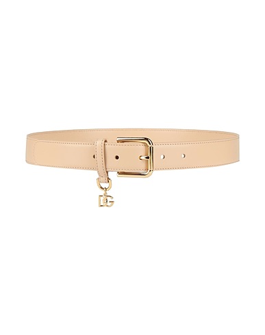 DOLCE&GABBANA レギュラー幅ベルト ベージュ 牛革（カーフ） 100%