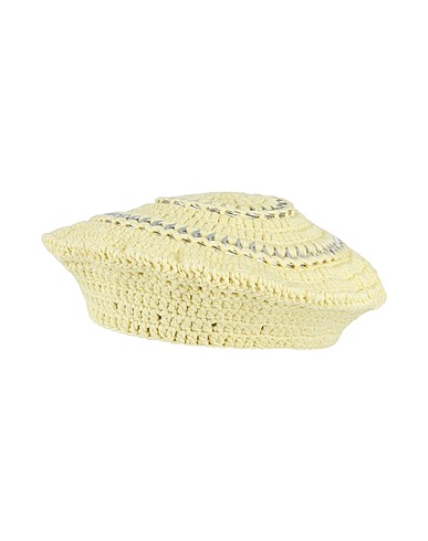 GANNI Hat Pastel yellow 100% Cotton
