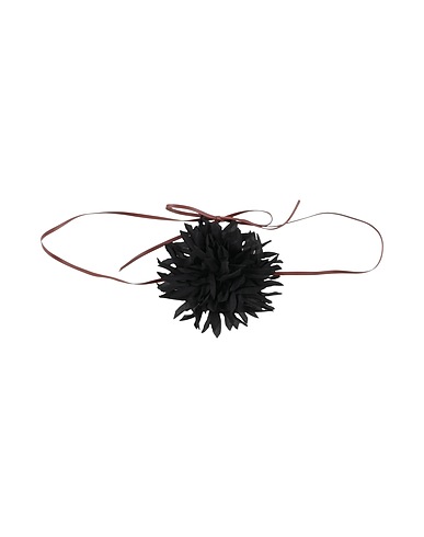 JUCCA Thin belt Black 100% Leather, Acetate, Silk