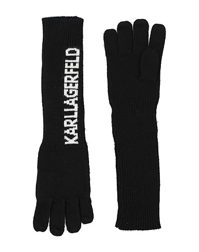 KARL LAGERFELD Gloves Black 50% Nylon, 40% Viscose, 5% Wool, 5% Cashmere