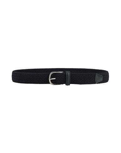 ANDERSON'S Leather belt Dark brown Leather, Textile fibers
