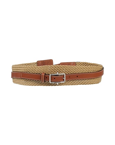 LIVIANA CONTI High-waist belt Mustard Leather, Textile fibers