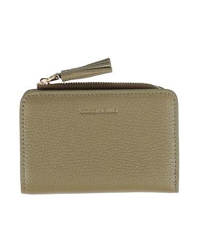 COCCINELLE Small Leather Goods Military green Leather
