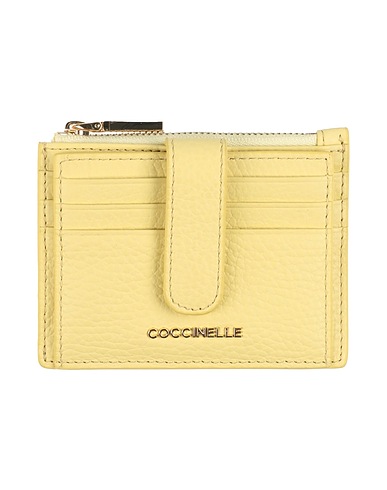 COCCINELLE Small Leather Goods Pastel yellow Leather