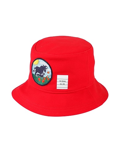 THOM BROWNE Hat Red 100% Cotton, Viscose