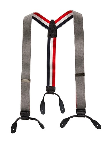 THOM BROWNE Suspender Black 100% Wool, Polyester, Elastane, Polyamide