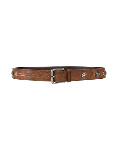 POST & CO Leather belt Tan Leather