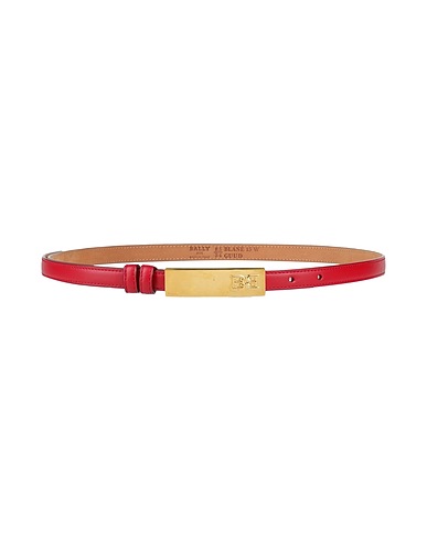 BALLY Thin belt Red Cow leather