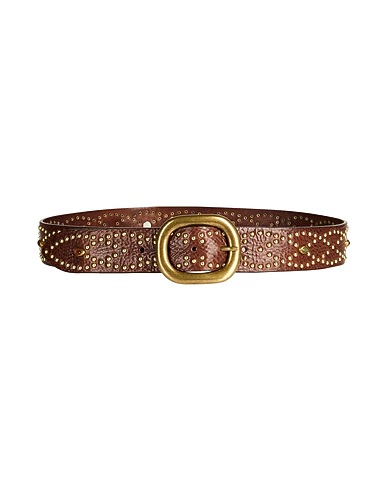 POST & CO Regular belt Dark brown Leather