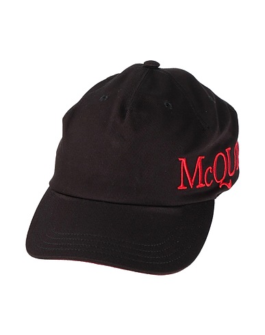 MCQUEEN Hat Black 100% Cotton, Polyester, Calfskin
