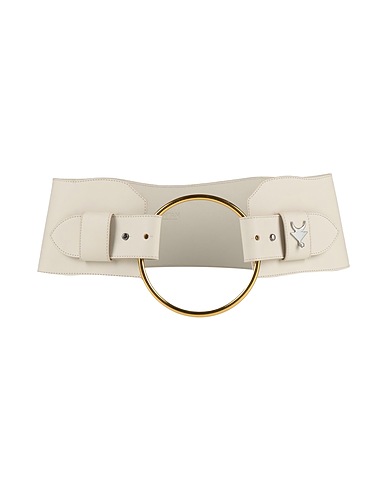 IN**AN High-waist belt Ivory Leather