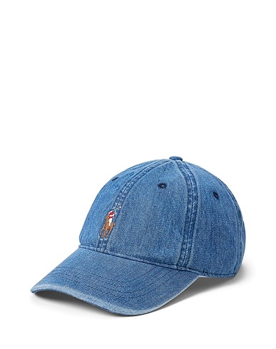 POLO RALPH LAUREN Hat Indigo Denim Ball Cap
 Blue 100% Cotton