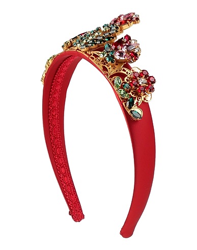 DOLCE&GABBANA Accessoire pour cheveux Rouge 30% Polyamide, 30% Laiton, 15% Cristal, 15% Cuir de veau, 10% Polyuréthane