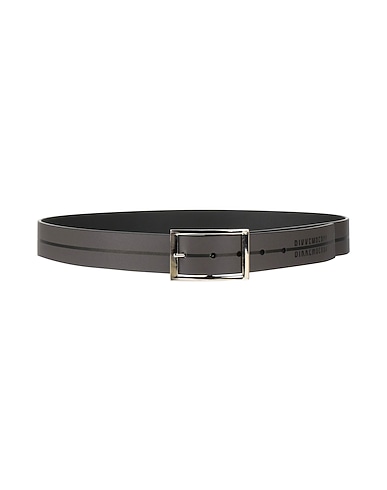 BIKKEMBERGS Leather belt Charcoal 100% Calfskin
