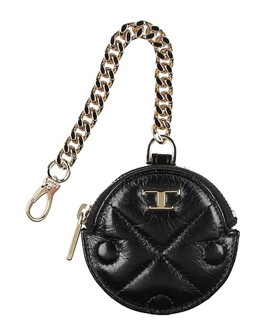 TOD'S Wallet Black Leather, Metal