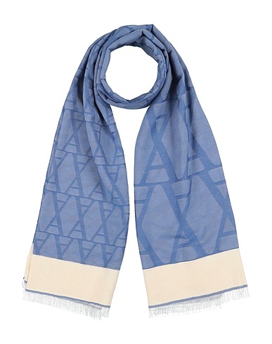 ALESSIA SANTI Scarves and foulards Blue 47% Polyester, 39% Viscose, 14% Cotton