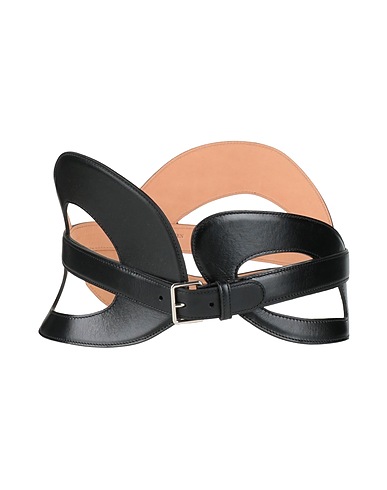 MCQUEEN High-waist belt Black Leather