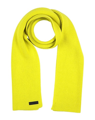 VERSACE Scarves and foulards Lime green 100% Virgin Wool, Calfskin