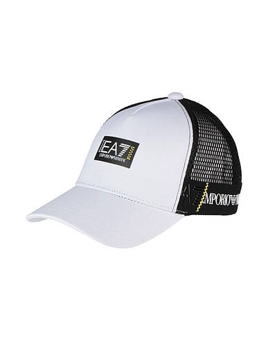 EA7 Hat White 100% Cotton, Polyester