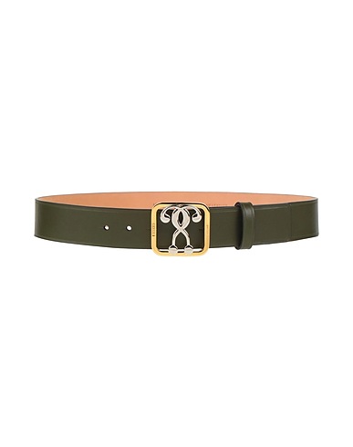 MOSCHINO Regular belt Military green Leather