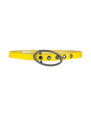 DIESEL Thin belt Lime green 100% Cow leather